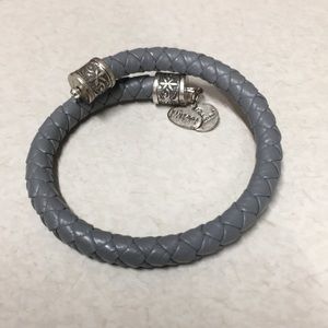 Alex and Ani leather gray adjustable bracelet (1)